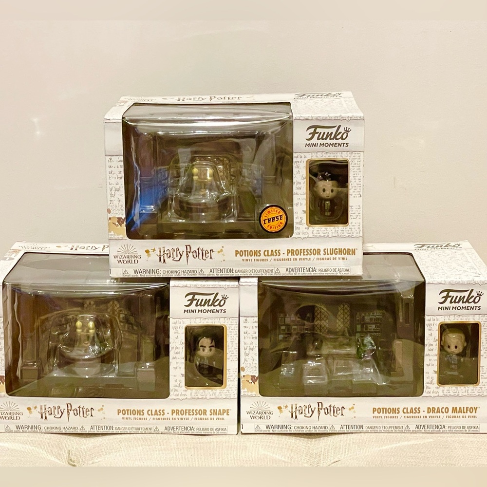 Retired Set of 3: HP Slughorn CHASE + Snape & Draco-Funko Mini Moments class